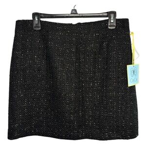 CeCe Skirt Black Sparkle Check Mini in Size 10‎  NWT
